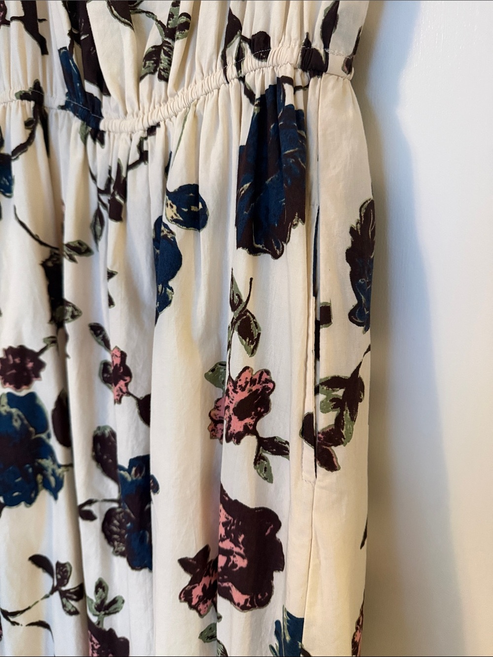 Cleobella Cream Maxi Dress with Navy & Pink Floral Print - Picture 4 of 8